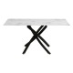 ΤΡΑΠΕΖΙ ΤΡΑΠΕΖΑΡΙΑΣ Fylliana FL102 MARBLE ΜΕ ΜΑΥΡΑ ΜΕΤΑΛΛΙΚΑ ΠΟΔΙΑ 140x80x75εκ
