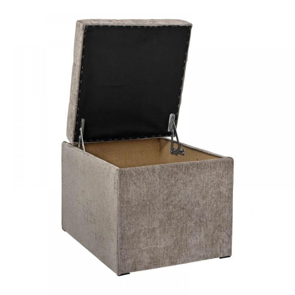 ΣΚΑΜΠΟ-ΤΑΜΠΟΥΡΕ ΜΕ ΑΠΟΘΗΚΕΥΤΙΚΟ Fylliana Comfy TAUPE ΧΡΩΜΑ 50x50x46εκ