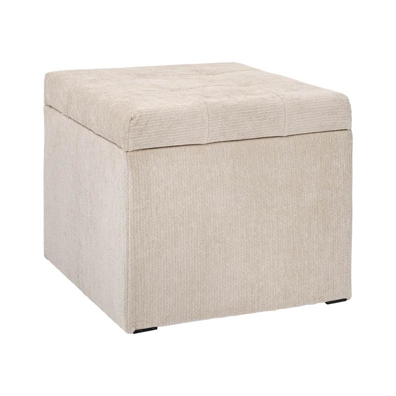 ΣΚΑΜΠΟ-ΤΑΜΠΟΥΡΕ ΜΕ ΑΠΟΘΗΚΕΥΤΙΚΟ ΧΩΡΟ Fylliana Comfy ΚΡΕΜ ΧΡΩΜΑ 50x50x46εκ