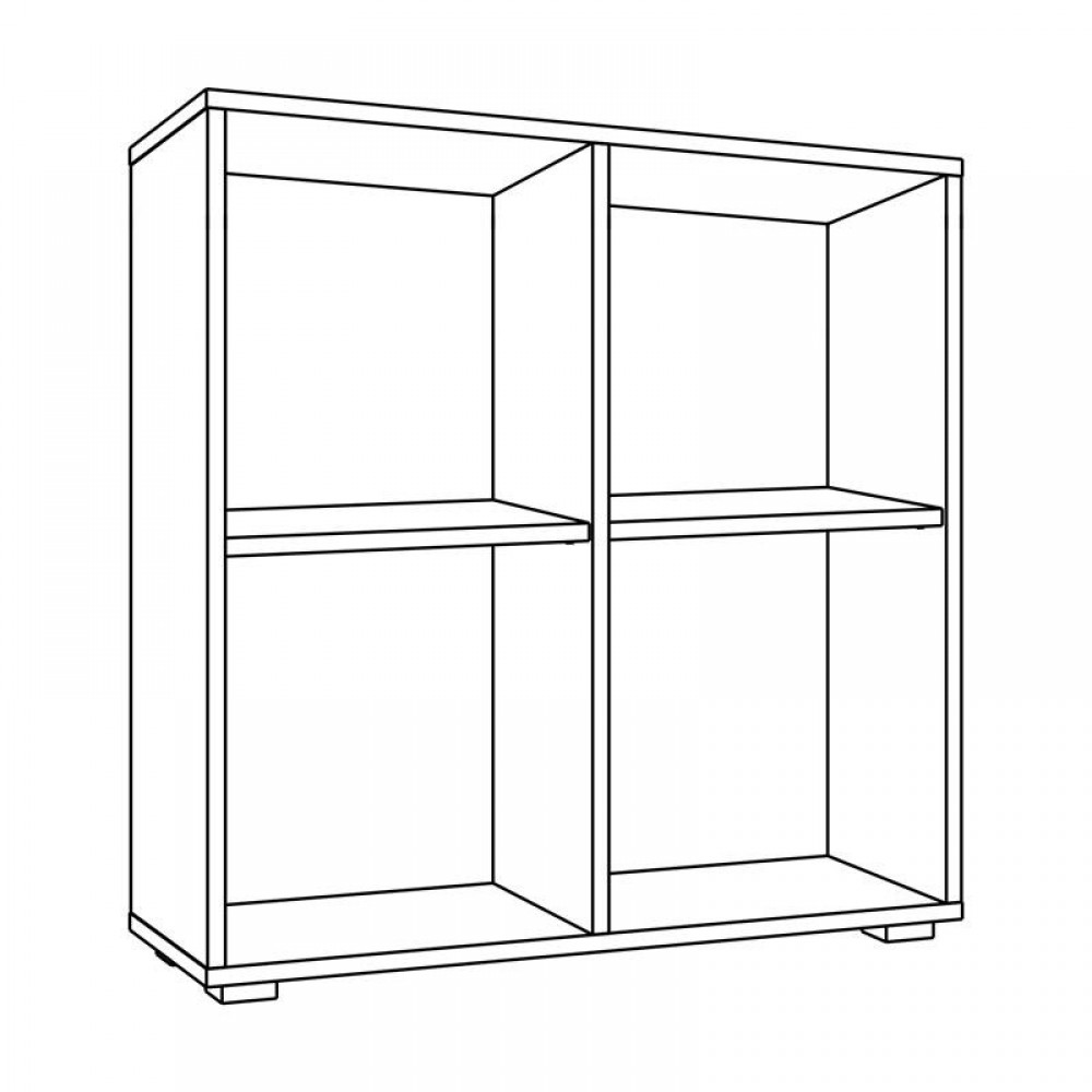 ΒΙΒΛΙΟΘΗΚΗ-ΡΑΦΙΕΡΑ Fylliana Smart 4P 18 GREY OAK ΧΡΩΜΑ 74x29x76εκ