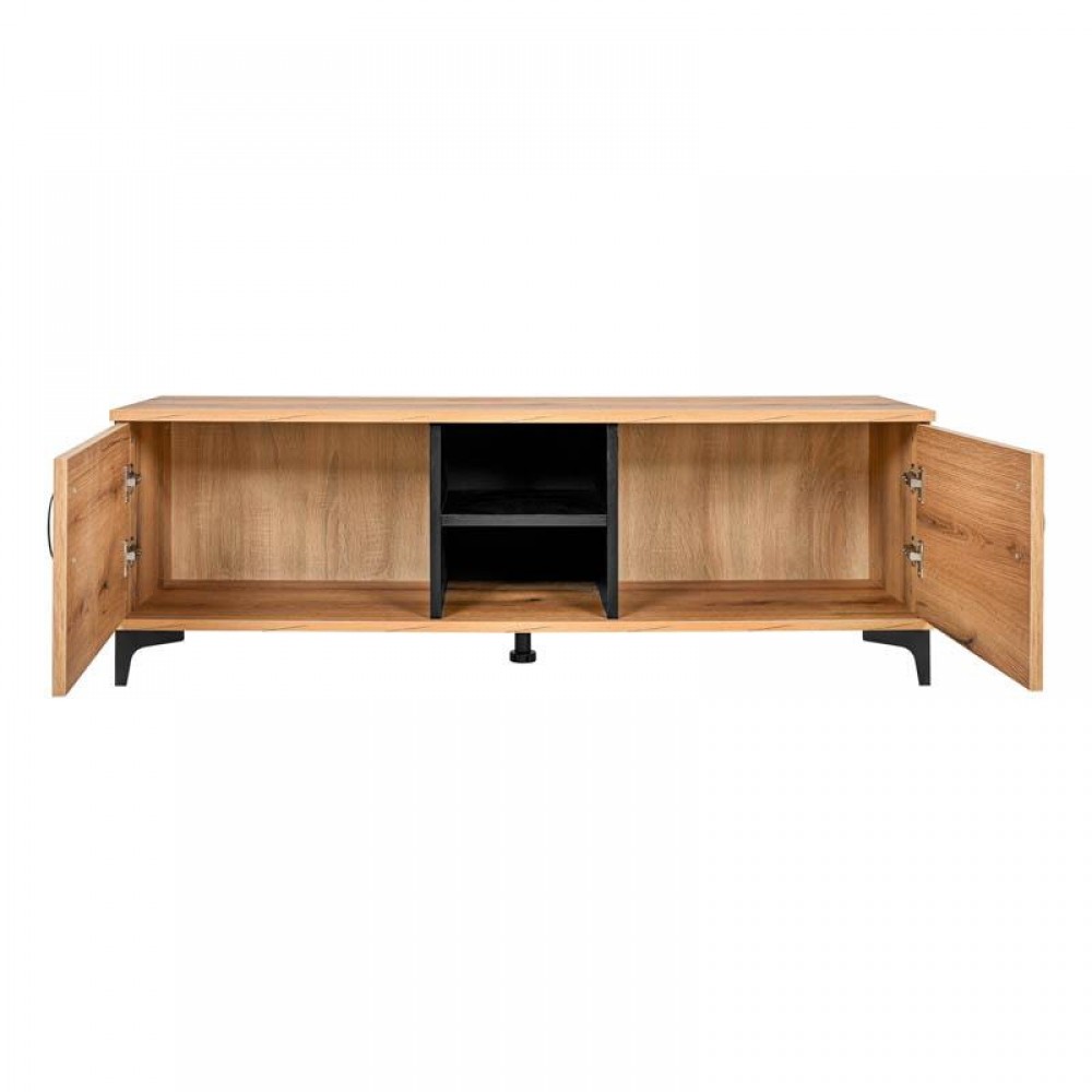 ΕΠΙΠΛΟ ΤΗΛΕΟΡΑΣΗΣ Fylliana Alba ARTISAN OAK-ΜΑΥΡΟ 138x40x47εκ