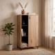 ΒΙΤΡΙΝΑ Fylliana Alba ARTISAN OAK-ΜΑΥΡΟ 68x40x134εκ