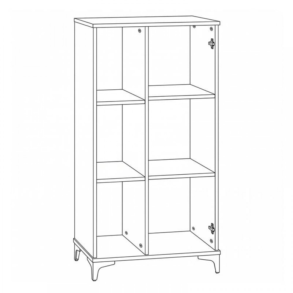ΒΙΤΡΙΝΑ Fylliana Alba ARTISAN OAK-ΜΑΥΡΟ 68x40x134εκ